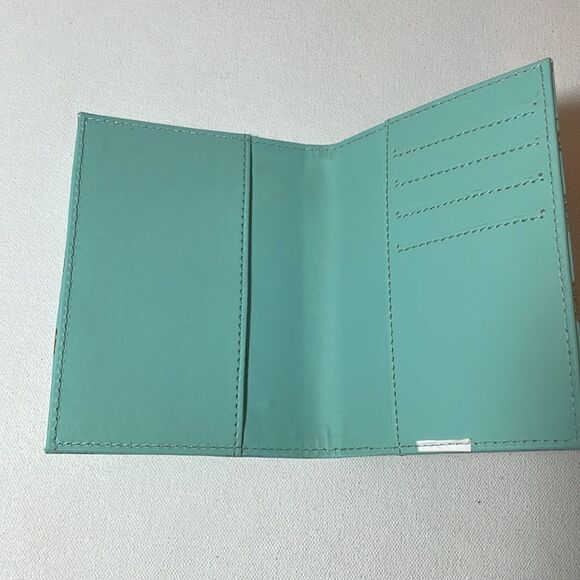Mint metallic polka dot passport travel wallet - Picture 2 of 6